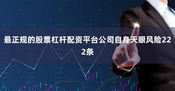最正规的股票杠杆配资平台公司自身天眼风险222条